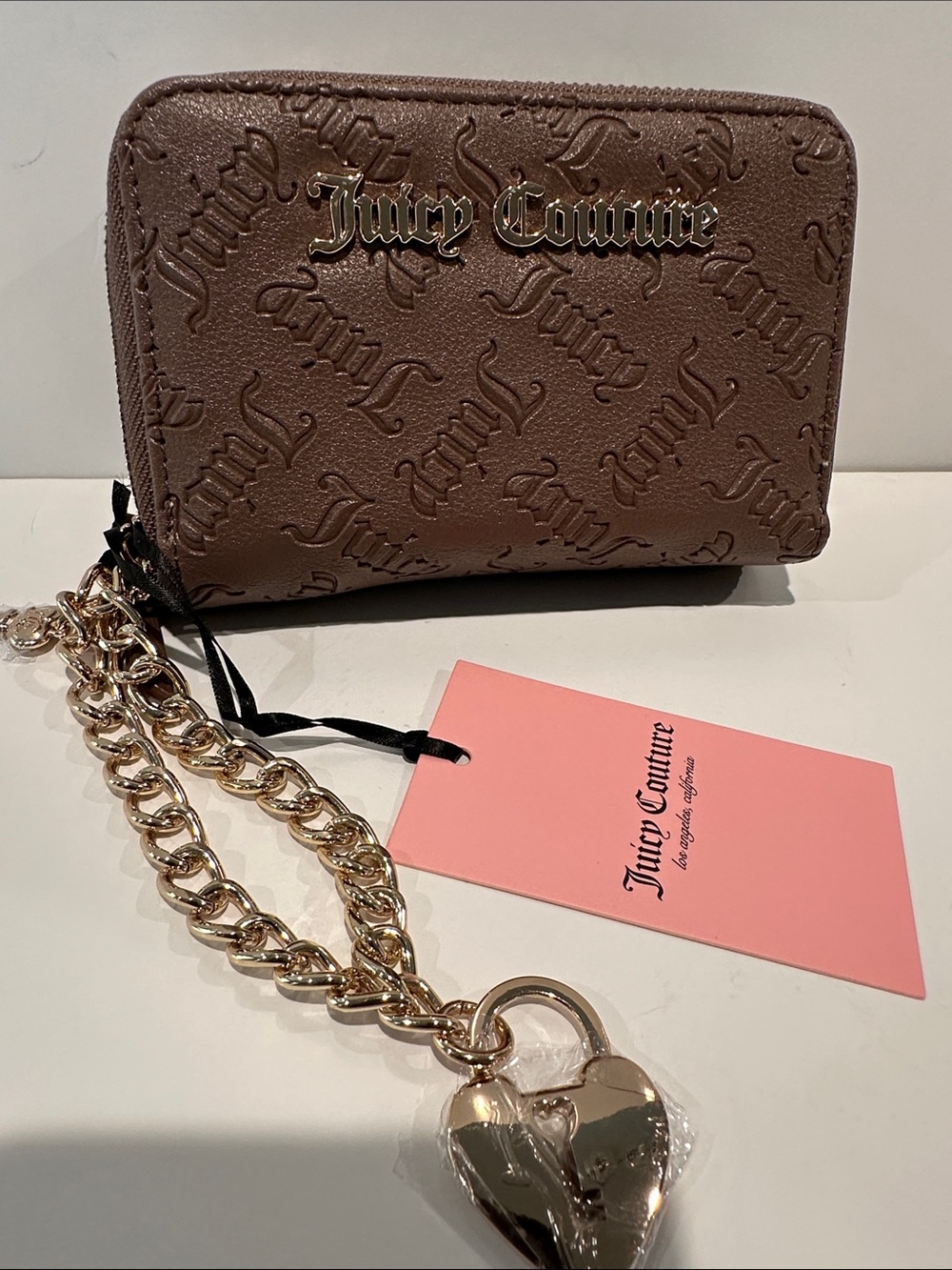 NWT Juicy Couture Doubke zipper wallet w/goldtone wristlet.